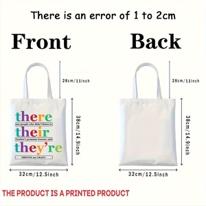 Bolsa de lona con estampado personalizado de <span class=keywords><strong>profesor</strong></span> de inglés, adecuada para uso diario, compras, escuela y viajes. - Product Image 3