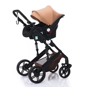 Toptan ucuz seyahat sistemi lüks bebek arabası 3 in 1 ile carrycot ve araba koltuğu/5 in 1 bebek pram yürümeye başlayan için