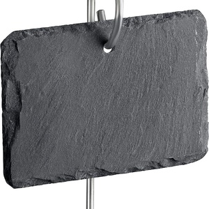 Étiquettes de plantes en <span class=keywords><strong>ardoise</strong></span> naturelle réutilisables et résistantes aux intempéries personnalisables étiquettes suspendues tige en métal pots de lit de fleurs de jardin jardinières herbe usagée - Product Image 1