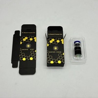 Échantillonneurs cosmétiques en feuille d'or pour 2 flacons de peptides de 10 ml avec plateau à 2 compartiments de 10 ml et emballage en boîte