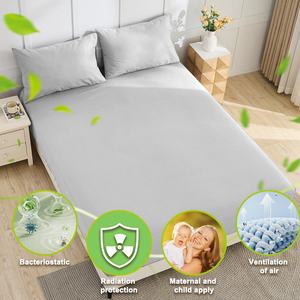 Juego de Sábanas Ajustables de Algodón con Fibra de Plata, 400 Hilos, Bordadas, Suaves y Cómodas para Uso en Hoteles, Hogares y Hospitales - Product Image 5