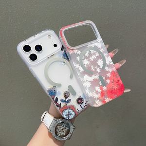 Estuche de flores mate IMD esmerilado de succión magnética antiamarillamiento para iPhone 17 <span class=keywords><strong>Pro</strong></span> Max <span class=keywords><strong>16</strong></span> 15 14 13 12 Pedido a granel - Product Image 2