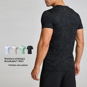 T-shirt Sportiva da Uomo in Nylon Spandex Traspirante ed Elastica, Stampa Digitale Transfrontaliera, Effetto Seta Ghiacciata, Asciugatura Rapida - Product Image 2