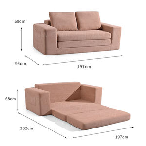 Sofá Cama Convertible Moderno de Tela, Doble, sin Estructura, Comprimido al Vacío, Plegable para Sala de Estar con Bolsillos de Almacenamiento - Product Image 2