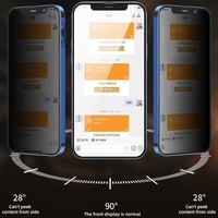 Protection d'écran en verre trempé transparent anti-espion pour iPhone 16 15 14 13 11 Pro Max XR SE 6 7 8 Plus