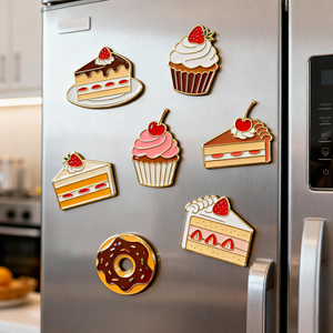 Aimants de réfrigérateur personnalisés sur mesure, aimants de réfrigérateur en métal émaillé en alliage de zinc avec logo personnalisé - Product Image 1