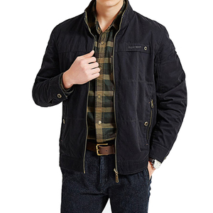 Vestes pour hommes printemps 2021, veste décontractée réversible en coton, kaki, vert armée et marine, vestes chino classiques à double face - Product Image 5