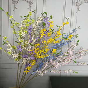 ดอกฟอร์ซิเทียประดิษฐ์ยี่ห้อจินซี ก้านเดี่ยว ดอกไม้ผ้าไหม สีขาว ชมพู เหลือง น้ำเงิน ม่วง เขียว แชมเปญ สำหรับตกแต่งบ้าน - Product Image 1