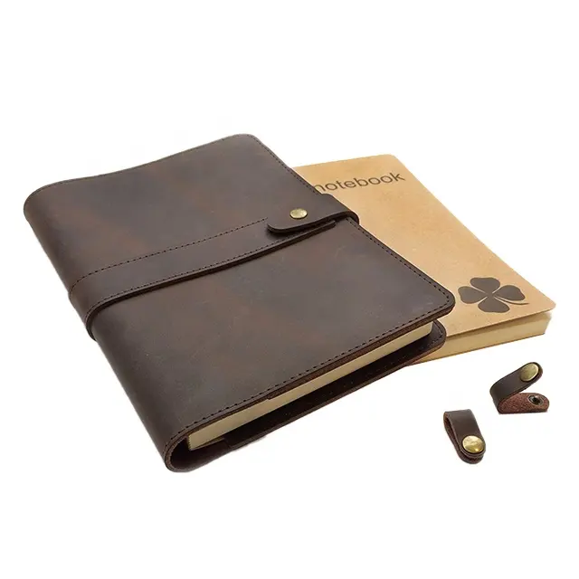Vintage Lederen A5 Custom Reliëf Journal Notebook Met Gesp Handgemaakte Lederen Journals