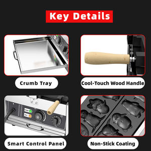 เครื่องทำวาฟเฟิลลายการ์ตูนและอ<span class=keywords><strong>น</strong></span>ิเมะหลากหลายรูปแบบ และเครื่องทำขนมเมล็ดงา<span class=keywords><strong>พ</strong></span>ร้อมแผ่นเคลือบกั<span class=keywords><strong>น</strong></span>ติด รุ่นเชิง<span class=keywords><strong>พ</strong></span>าณิชย์ - Product Image 4