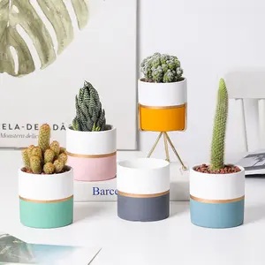 Kreativer nordischer Stil kleine Keramik-Sauchblumenpflanzer Mini-Design Kaktus-Töpfe Tischplatte Garten-Dekoration Blumentopf-Blumentöpfe