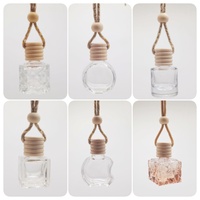 Flacon diffuseur de parfum vide en verre pour voiture, 6 ml, 8 ml, 10 ml, avec bouchon en bois, pour désodorisant et huiles essentielles d'aromathérapie