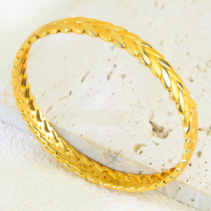 Trendy Lady Brass Jewelry Wholesale Pig Nose <b>Bangles</b> 21k Gold Plated Dubai Luxury Bracelet for Women Party - Product Image 6