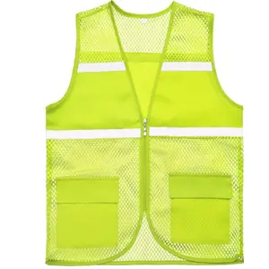 High-Vis Reflective Mesh Vest Jacket Customizable Workwear for Construction Safety Reflective Vest with Pockets