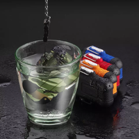 Briquet manuel rechargeable à plasma sans flamme, étanche, avec cordon, pour les aventures en plein air, le camping et la randonnée