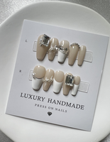 Vente en gros de faux ongles à presser faits main, peints à la main, en gel acrylique, de luxe, personnalisés, de haute qualité, forme ballerine et cercueil