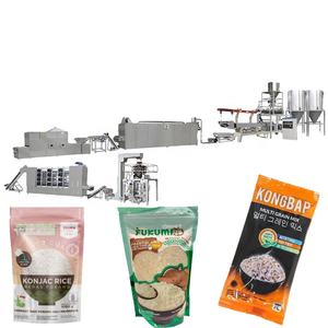 เครื่องอัดรีดแบบสกรูคู่สำหรับผลิตแป้งข้าวโพด ข้าวสาร ถั่ว และข้าวเทียมอัตโนมัติ ควบคุมด้วย PLC ได้รับการรับรองมาตรฐาน CE กำลังการผลิต 200-500 กก./ชม. ผลิตจากวัสดุ SUS 304 - Product Image 1