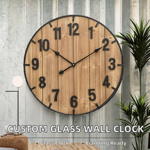 Round Wooden <b>Wall</b> <b>Clock</b> Silent Quartz Analog Hanging <b>Clock</b> Arabic Numerals Natural Wood Home <b>Decor</b> - Product Image 2