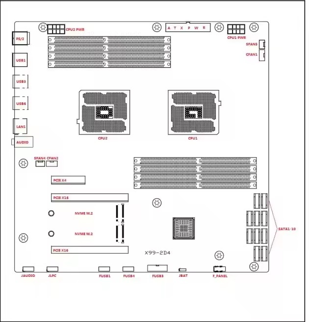 X99-zD4 C612 Intel Chipset Single CPU Dual Channel Desktop