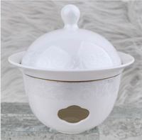 Bol en céramique blanc de haute qualité, nouveau style chinois, pour ragoût de nid d'oiseau, avec couvercle, pour soupe chauffante, ou pour concombre de mer