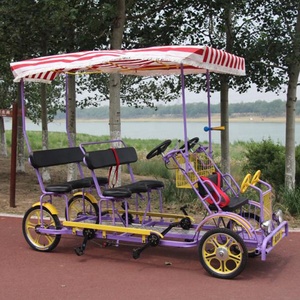 Fabricant de vélos classiques de haute qualité à <span class=keywords><strong>quatre</strong></span> roues, vélo Surrey à 4 places avec lumières LED et siège bébé, VÉLO - Product Image 6