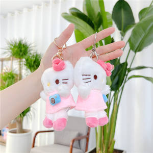 Dễ thương Hello Cat <span class=keywords><strong>Kitty</strong></span> PP bông đồ chơi sang trọng mô hình 0532 nhỏ mặt dây chuyền mèo búp bê bán buôn Keychain Claw máy CN - Product Image 2