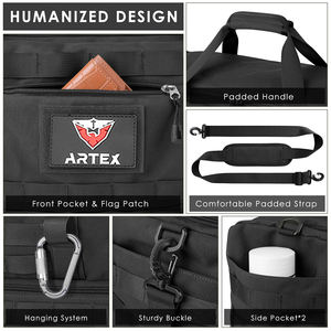 Bolsa de Gimnasio de Gran Capacidad para Viajes, para Hombre y Mujer, Bolsa Táctica de Lona, con Compartimento para Artículos de Aseo y Zapatos - Product Image 4