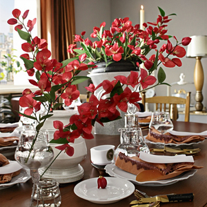 Bougainvilliers artificiels colorés à tige unique, longueur 80 cm, pour projets de murale, bougainvilliers en soie - Product Image 3