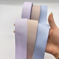 Ruban en satin mat double face de luxe à bords tissés, doux et lisse, personnalisé pour cadeaux, gâteaux, fleurs, vêtements, décorations de fête, artisanat DIY