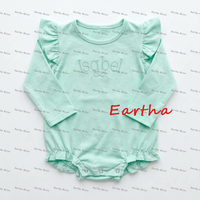 Combinaison pour bébé fille printemps 2027, manches longues, body à volants, 100% coton, combinaison à bulles pour bébé, ensemble cadeau de Pâques pour nouveau-né
