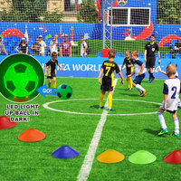Nouveau ballon de football lumineux à LED pour adultes et enfants, élèves du primaire, n° 4 No. 5 balles d'entraînement en caoutchouc durable, balles lumineuses de nuit