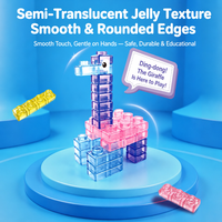 Blocs de construction en gelée 3 cm, TPR souple, jouets sensoriels éducatifs anti-stress à emboîter pour enfants et adolescents de 14 ans et plus, vente en gros