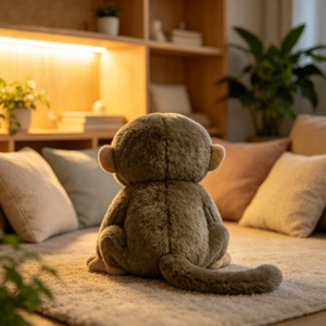 Simpatico Peluche a Forma di <span class=keywords><strong>Scimmietta</strong></span>, Pupazzo di Alta Qualità Ispirato ai Safari nella Giungla, Regalo di Compleanno Ideale per Bambini - Product Image 5