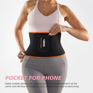 <span class=keywords><strong>Ceinture</strong></span> de sudation ajustable en néoprène élastique VBOSi 3638 avec poche pour téléphone, pour la perte de poids, l'entraînement, la gym et les sports abdominaux - Product Image 5