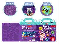 Échantillon gratuit KEYBABY Livres d'autocollants en gel personnalisés à scènes répétées et réutilisables Livres d'activités d'impression pour enfants collés pour enfants
