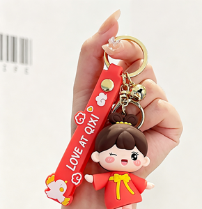 <span class=keywords><strong>Porte</strong></span>-clés PVC style chinois mignon pour <span class=keywords><strong>couple</strong></span>, pendentif 3D, breloque de sac, <span class=keywords><strong>porte</strong></span>-clés de voiture, non toxique, léger, cadeau de Saint-Valentin - Product Image 2