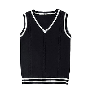 Vent d'école personnalisé garçons et filles et adolescents gilet <span class=keywords><strong>sans</strong></span> manches <span class=keywords><strong>pull</strong></span> tricoté <span class=keywords><strong>pull</strong></span> rayé - Product Image 4
