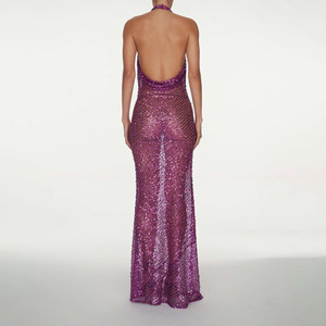Fabricante De Vestidos Personalizados Elegante Glitter Backless Beach Dresses Casual Vestidos das Mulheres - Product Image 2