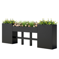 Kit de grandes jardinières rectangulaires en métal en aluminium personnalisées contemporaines pour la maison extérieure pour le jardin de pépinière plante décorative