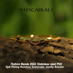 Fashion Bangle 316L Stainless Steel PVD Gold Plating Resistant Sustainable Jewelry <b>Bracelet</b> - Product Image 3