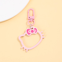 Nouveau porte-clés tête de chat creuse semi-fait main, accessoire pendentif mignon polyvalent pour sac à dos, cadeau pour meilleure amie et couple