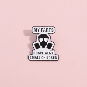 Le mie scoregge ricoverano i bambini piccoli "frase divertente smalto spilla maschera antigas zaino distintivo regalo - Product Image 2