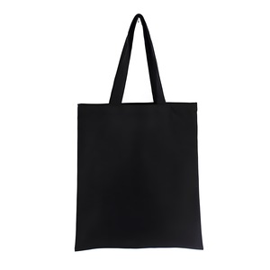 Happy Canvas Tote Bag Minimalist Smile Face Design Everyday Use Vertical <b>Square</b> Shape Beige And Black Colors For Men Women - Product Image 4