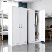 Armoire de rangement pour vêtements JIUSHUN, démontable, moderne, ignifuge, anti-poussière, en métal, pour employés et étudiants