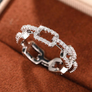 A101 Geometric Cocktail <b>Ring</b> 925 Silver Rhodium Plated <b>Crystal</b> Rhinestone Micro Insert Unisex Everyday Wear - Product Image 3