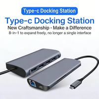 En Stock: Hub USB C 8 en 1 con Carcasa para NVME SSD, HDMI 4K, 100W PD, Adaptador Multipuerto SD TF para Estación de Acoplamiento de Laptop