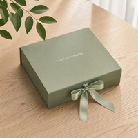 Caja Magnética Verde Salvia Personalizada A5, Caja de Regalo de Papel Rígido Plegable Profunda, Superficie Lisa con Textura Mate, Caja de Lujo