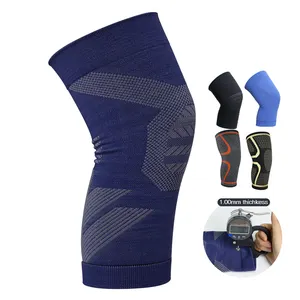 Logo Hot Selling Unisex Gym Basketball Squat Elastic Sport Support Brace 3D Knitted Leg Compression Powerlifting Knee Sleeve