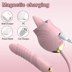 Kadınlar için seks oyuncakları Juguetes Sexuales gül silikon gül vibratör klitoral emme özelliği ile ABS meme masaj USB güç - Product Image 5