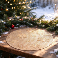 Set de table rond en PVC ajouré flocon de neige 38 cm – Décoration de table de Noël et de fêtes